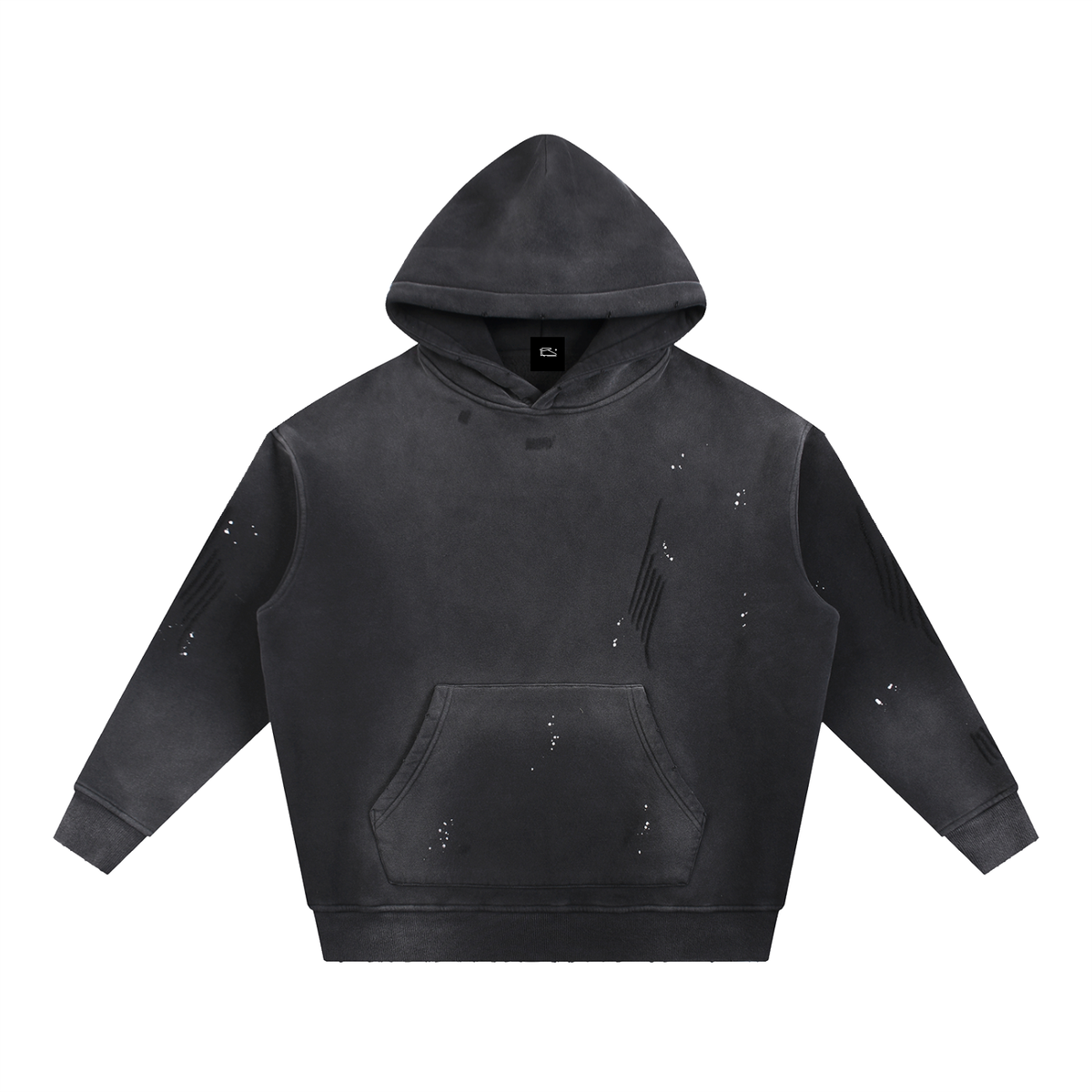 Vintage Washed Frayed Graffiti  Hoodie