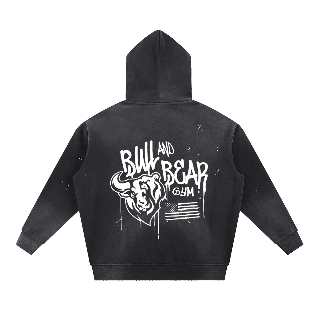 Vintage Washed Frayed Graffiti  Hoodie