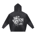 Vintage Washed Frayed Graffiti  Hoodie