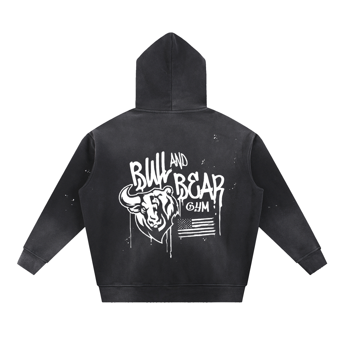 Vintage Washed Frayed Graffiti  Hoodie